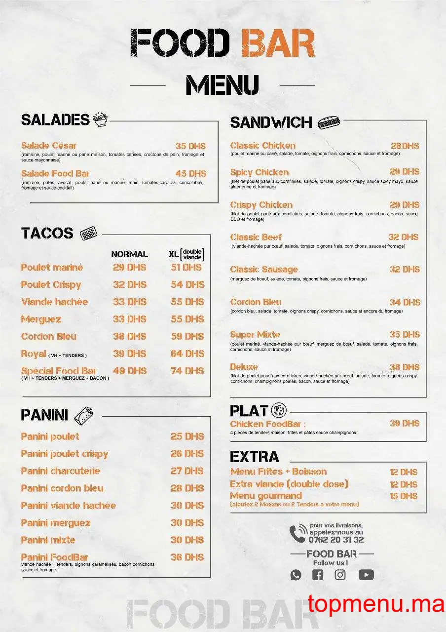 Foodbar menu page 2