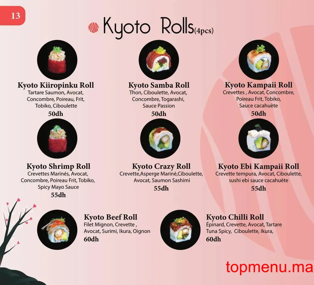 Kyoto Sushi menu page 17