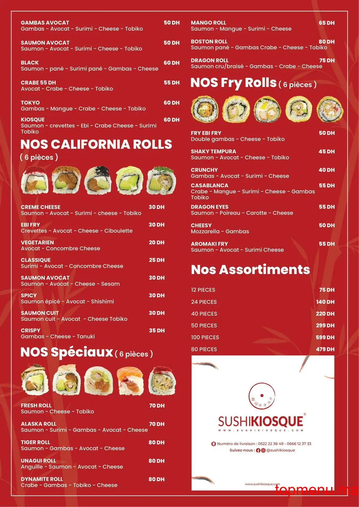 Sushi Kiosque menu page 6