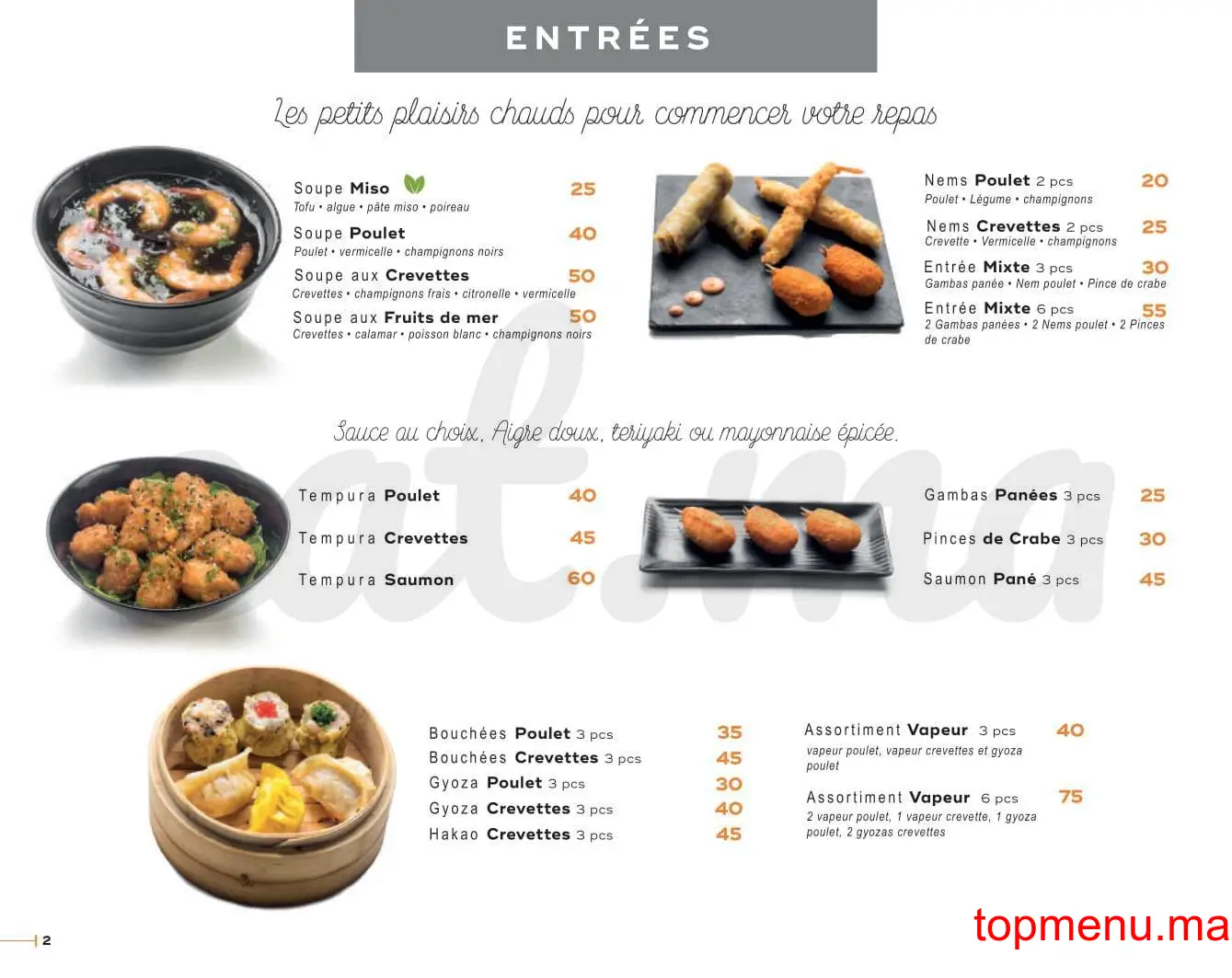 Sushiclub Vélodrome menu page 1