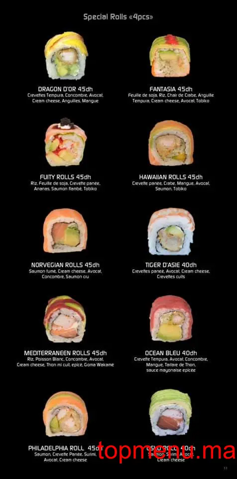 Sushi Box menu page 2