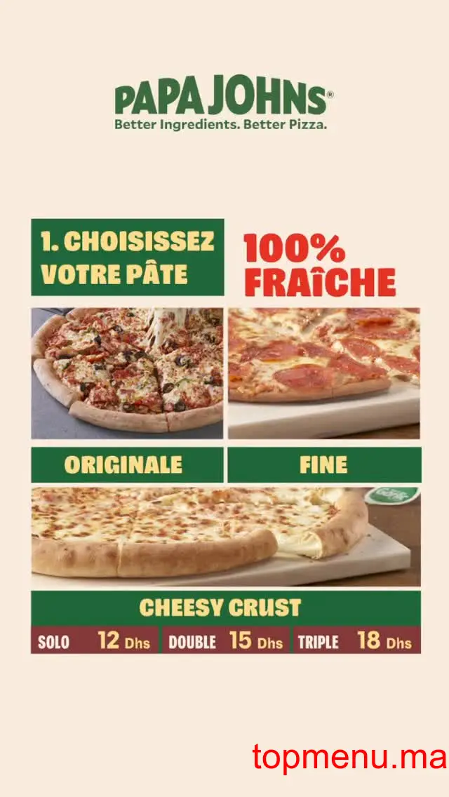 Papa John’s Al Qods menu page 1