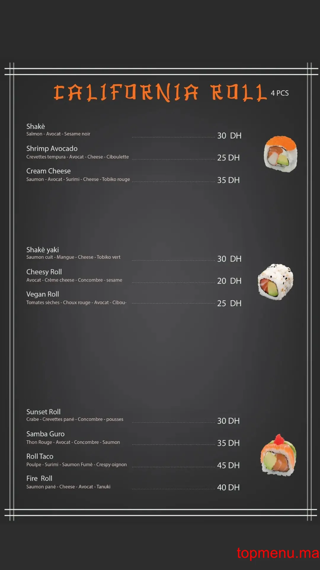 Go Sushi menu page 5