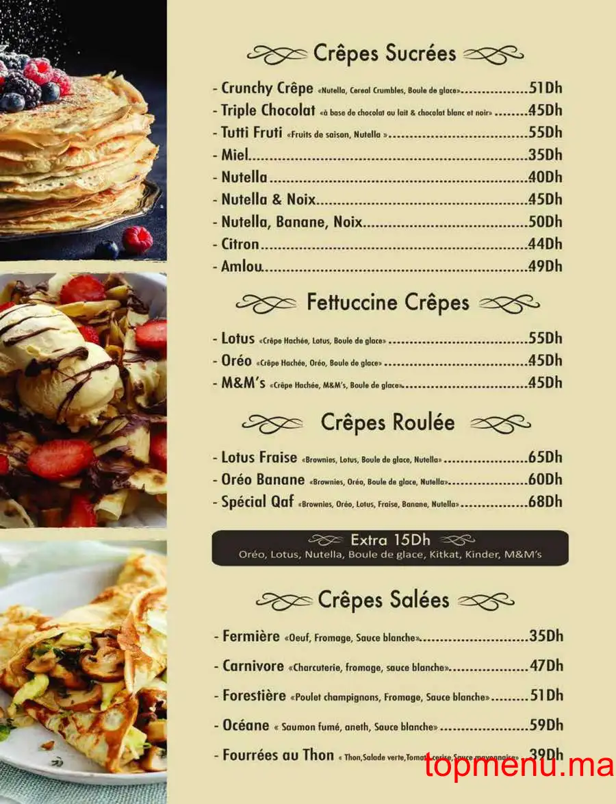 Qaf Espresso menu page 8