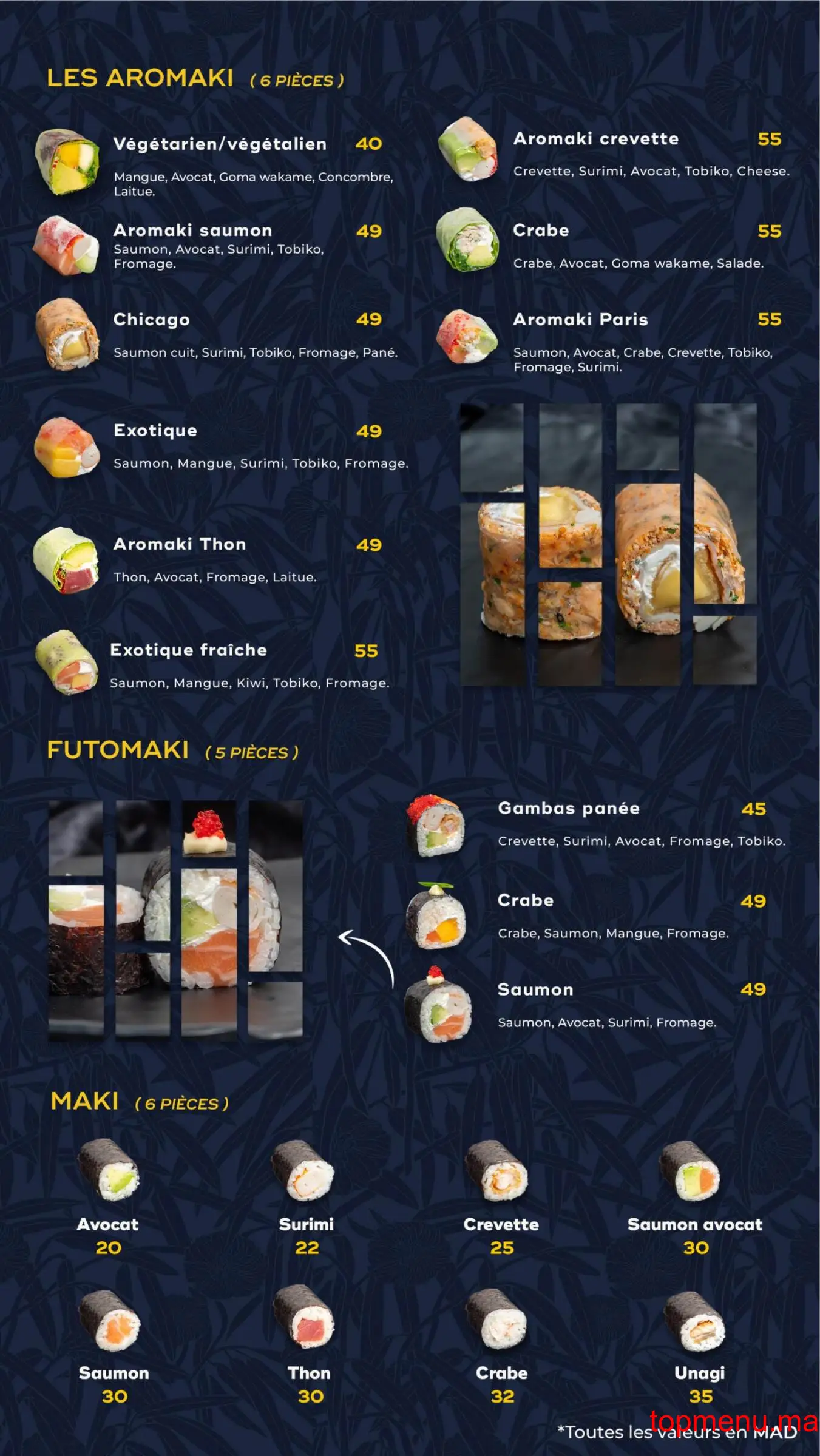 Bamboo Fusion Asiatique menu page 7