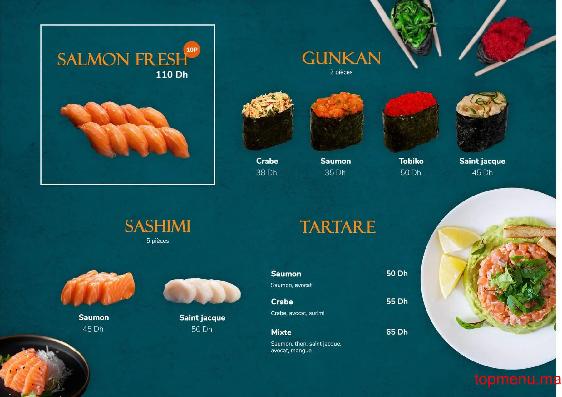 Salmon Sushi menu page 9