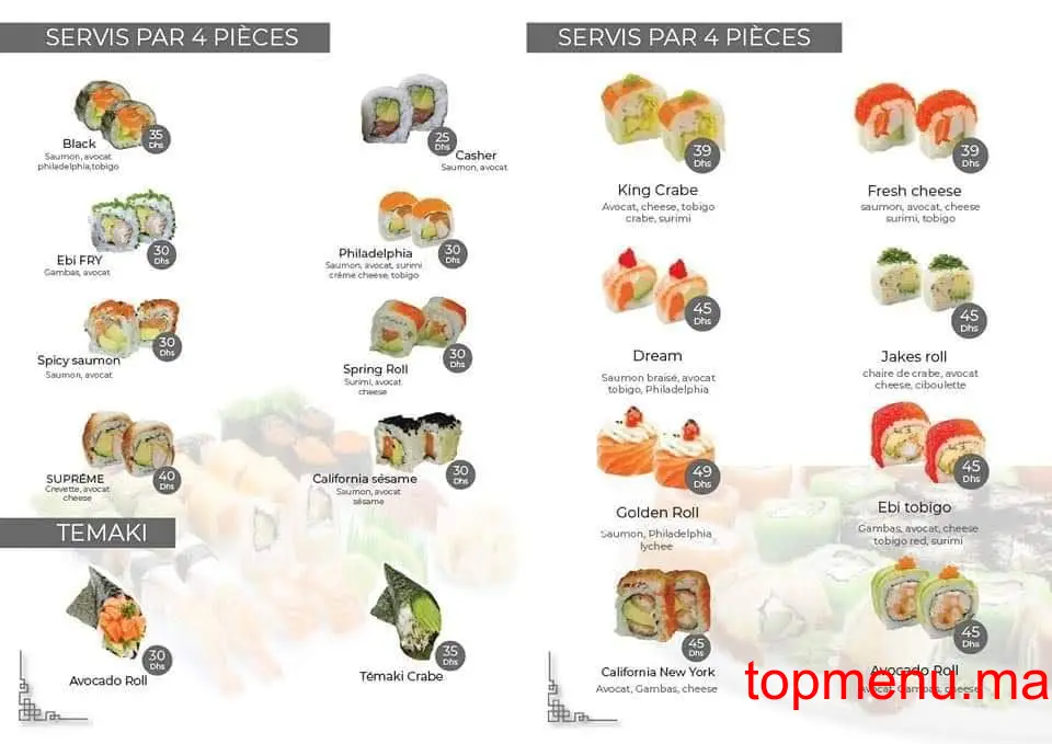 Le Sushi menu page 3