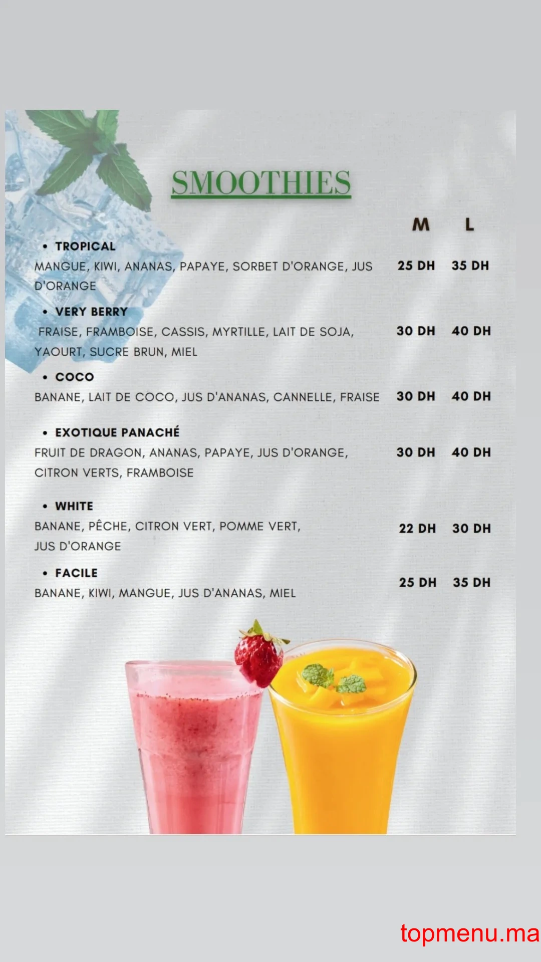 Natural Juice Ghandi menu page 6