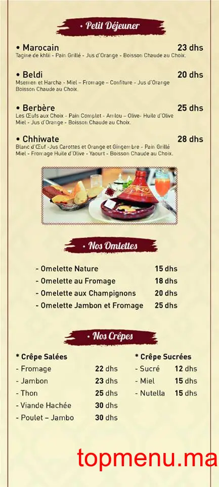 Riad Chhiwat menu page 2