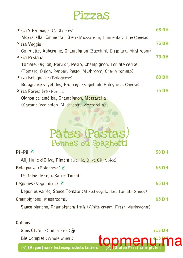 Veggie menu page 1