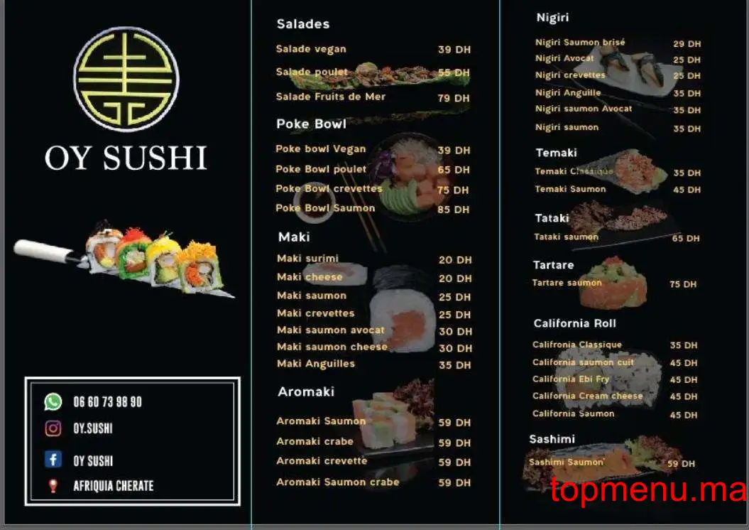 Oy Sushi Californie menu page 2