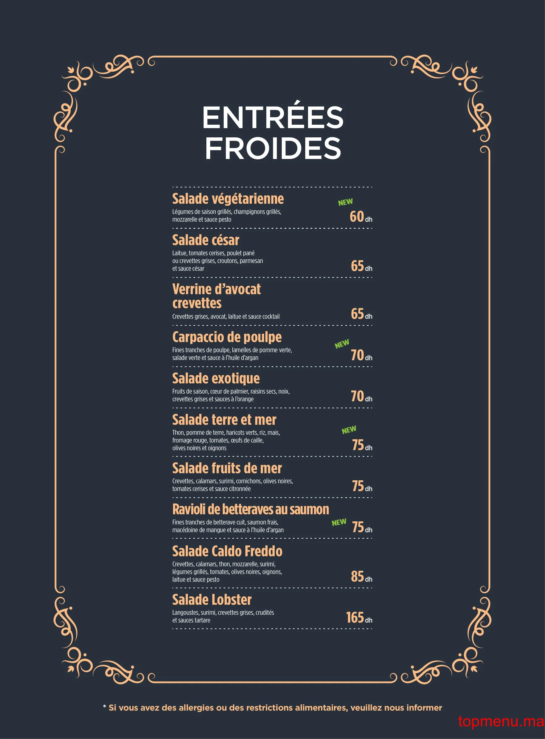 Caldo Freddo menu page 9