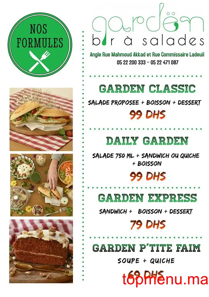 Garden Bar menu page 3