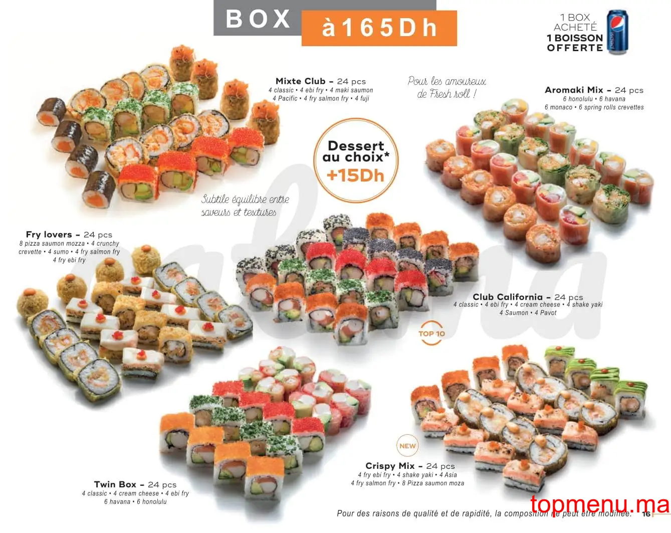 Sushiclub Marina menu page 16