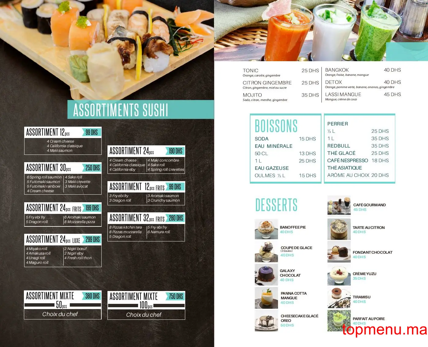 Kitchin Tera menu page 1