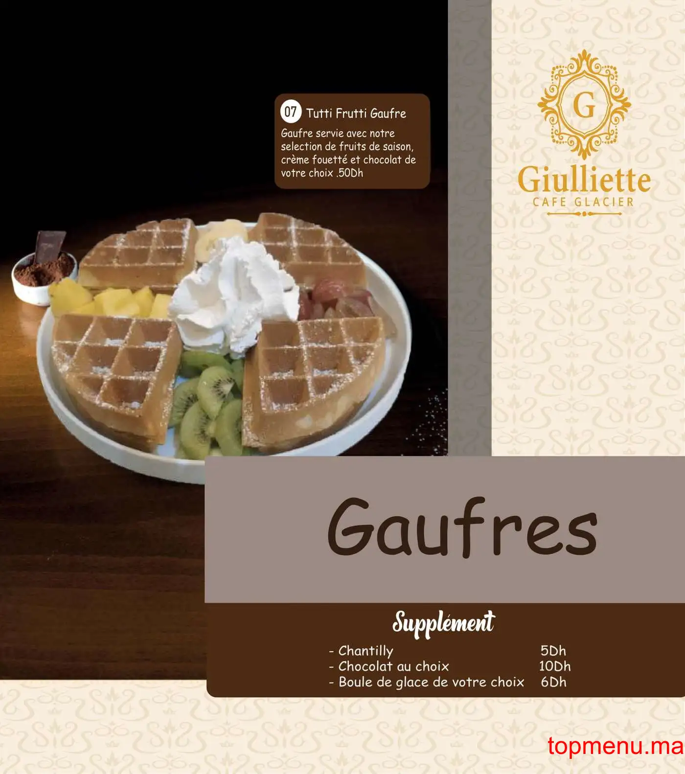 Giuliette café glacier menu page 4