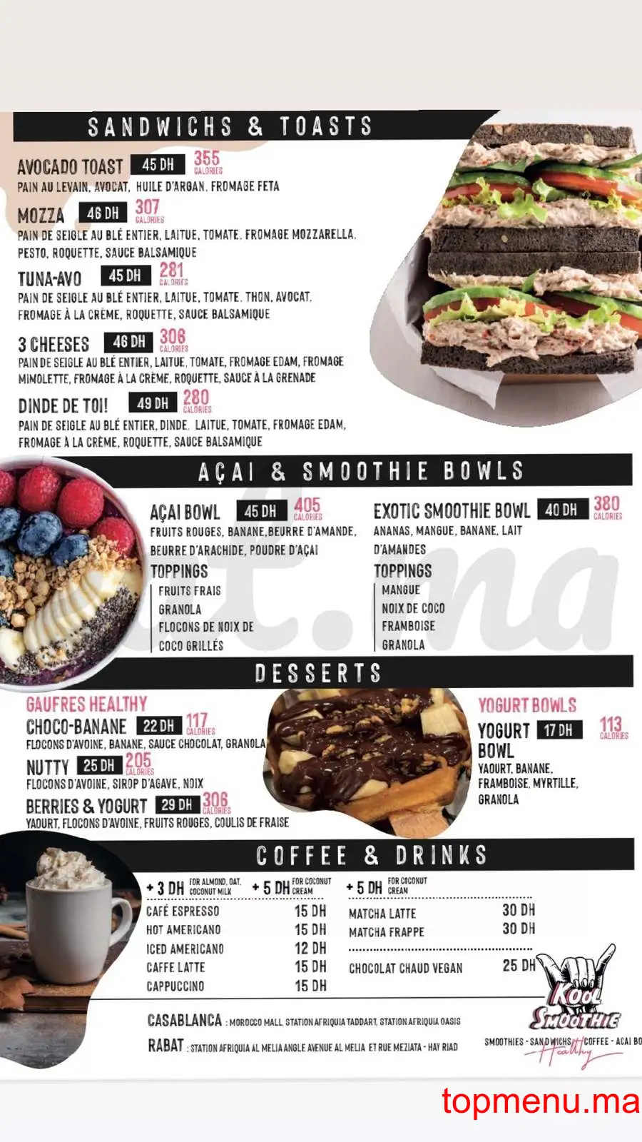 Kool smoothie menu page 2