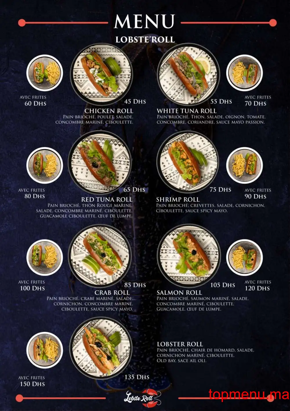 Lobste’roll menu page 1