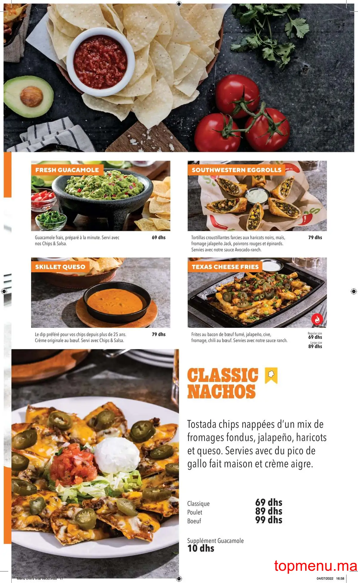 Chili’s menu page 12