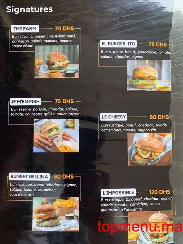 Bellina Street Burger menu page 2