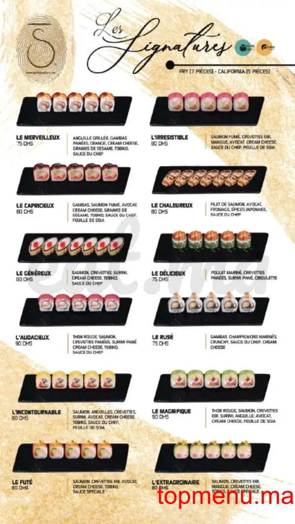 Shiru – Sushis – Thaï & Woks menu page 23