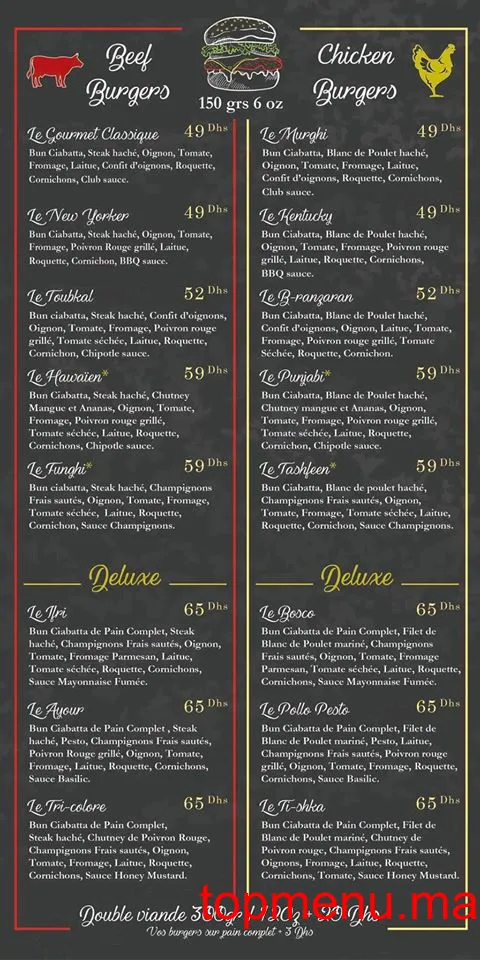 Thami burger menu page 2