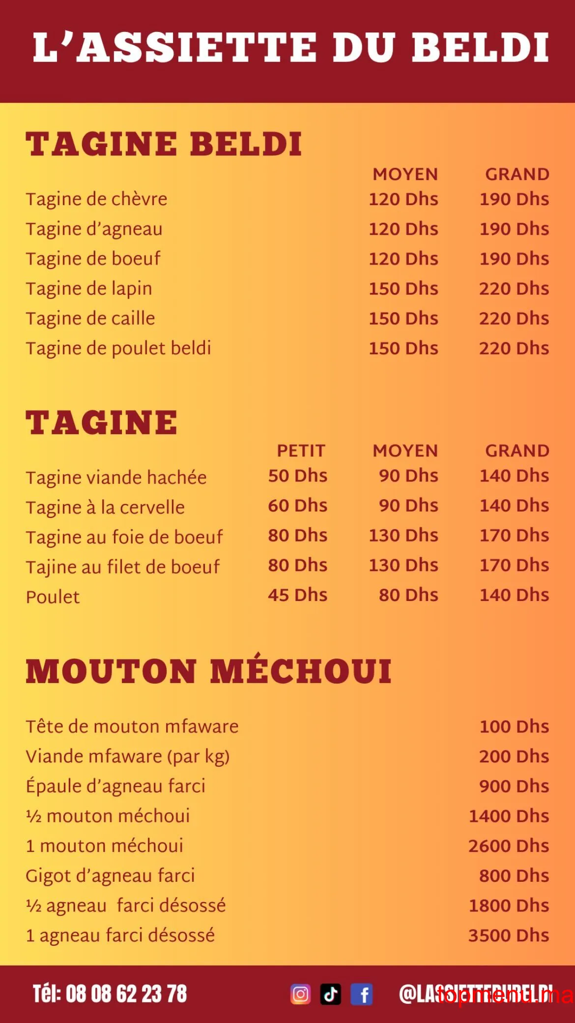 L’Assiette Du Beldi – La Corniche by LBF menu page 2