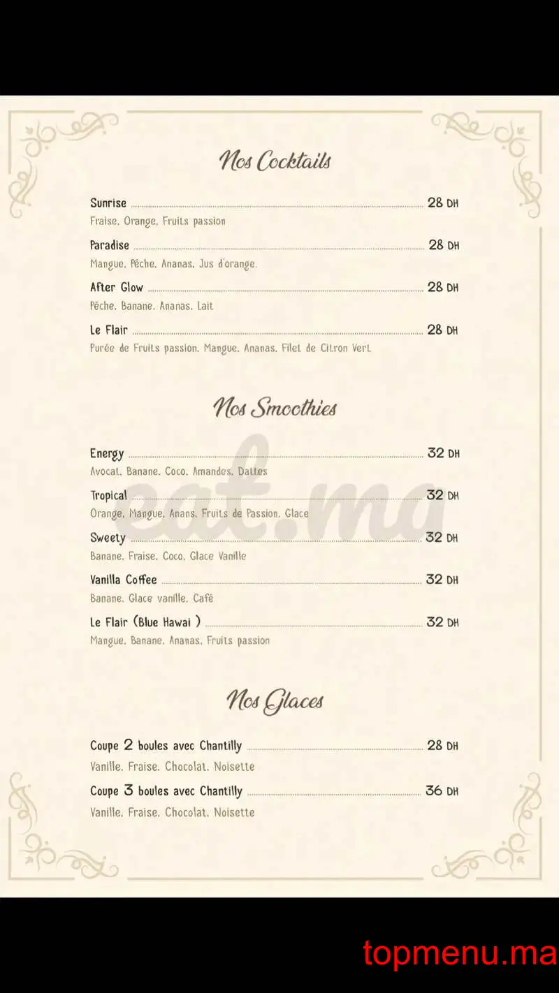 Flair Café Brunch menu page 4