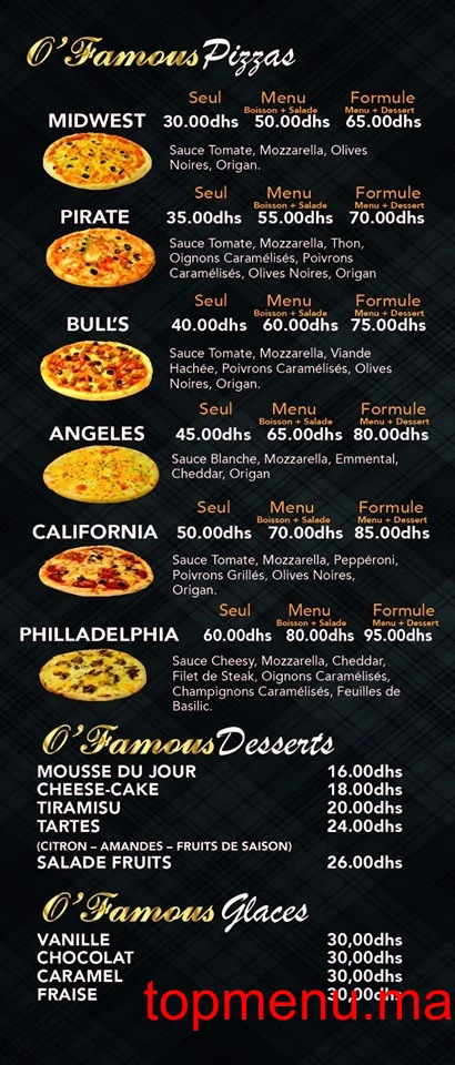 O’Famous menu page 3