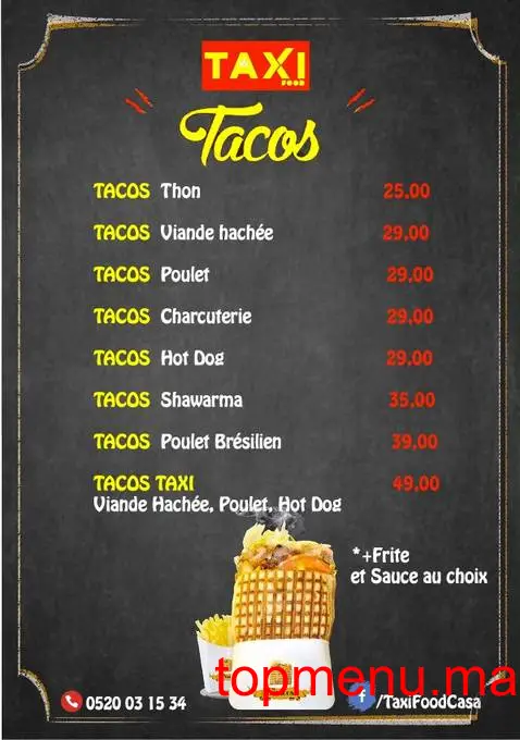 Taxi food menu page 3