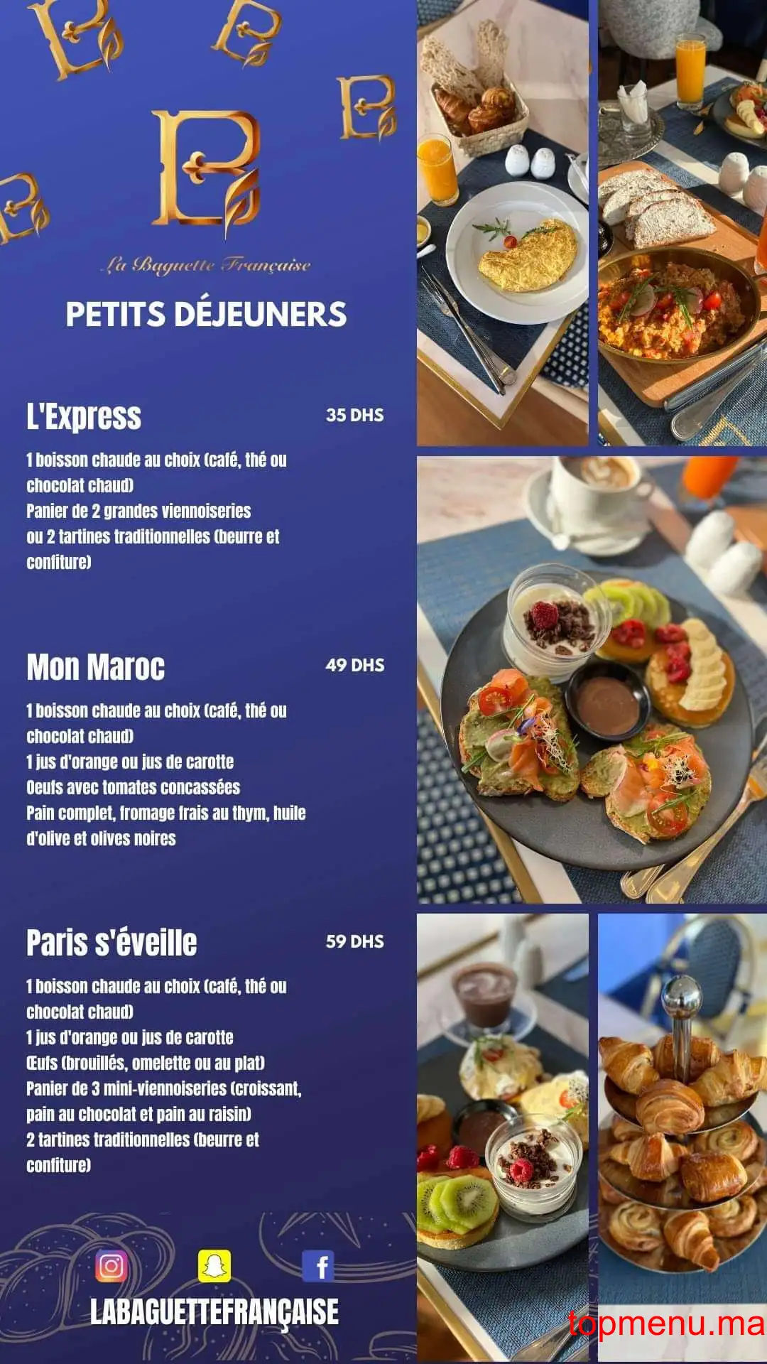 La Baguette Française Racine menu page 2