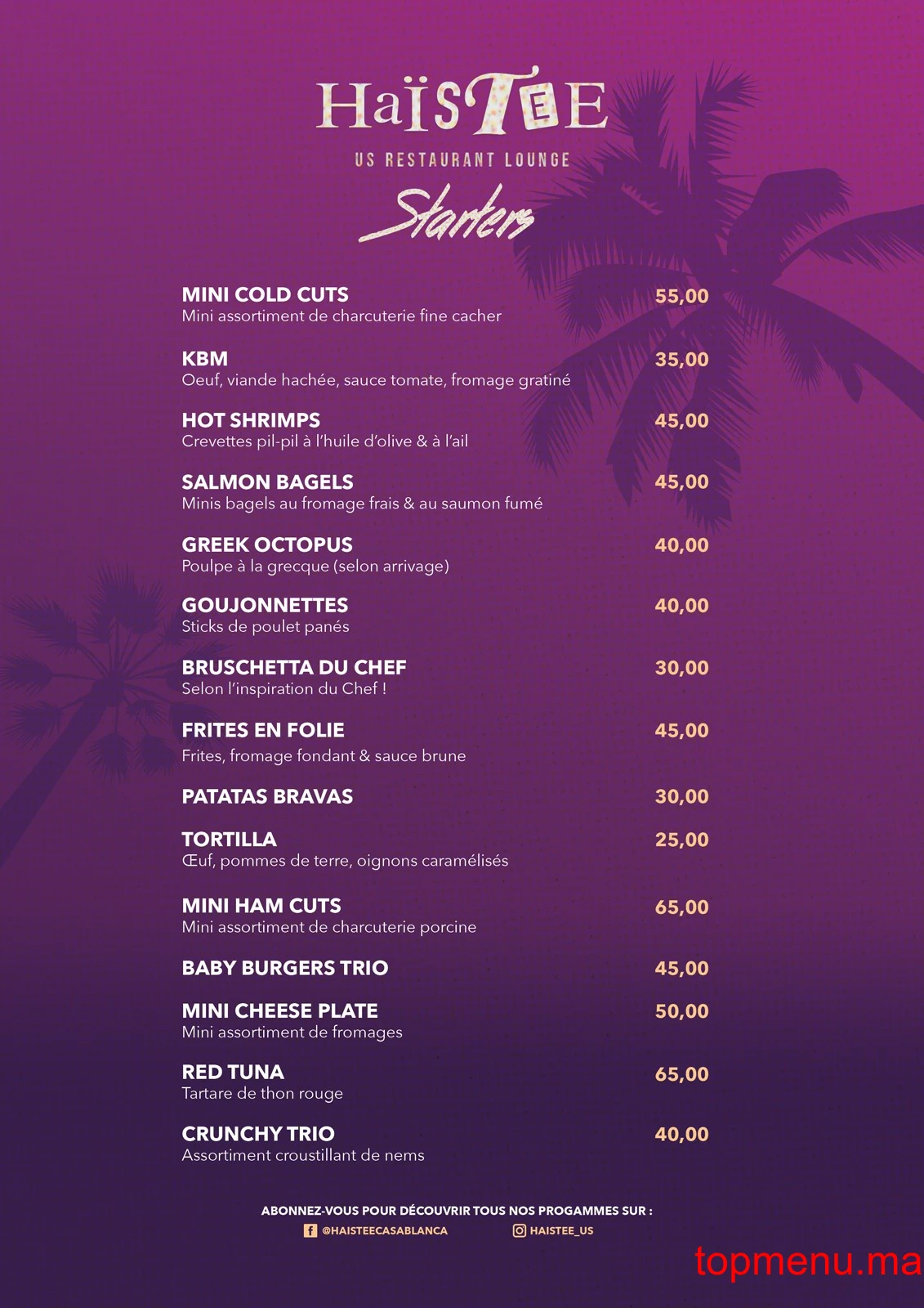 Haïstee – US Restaurant Lounge menu page 2