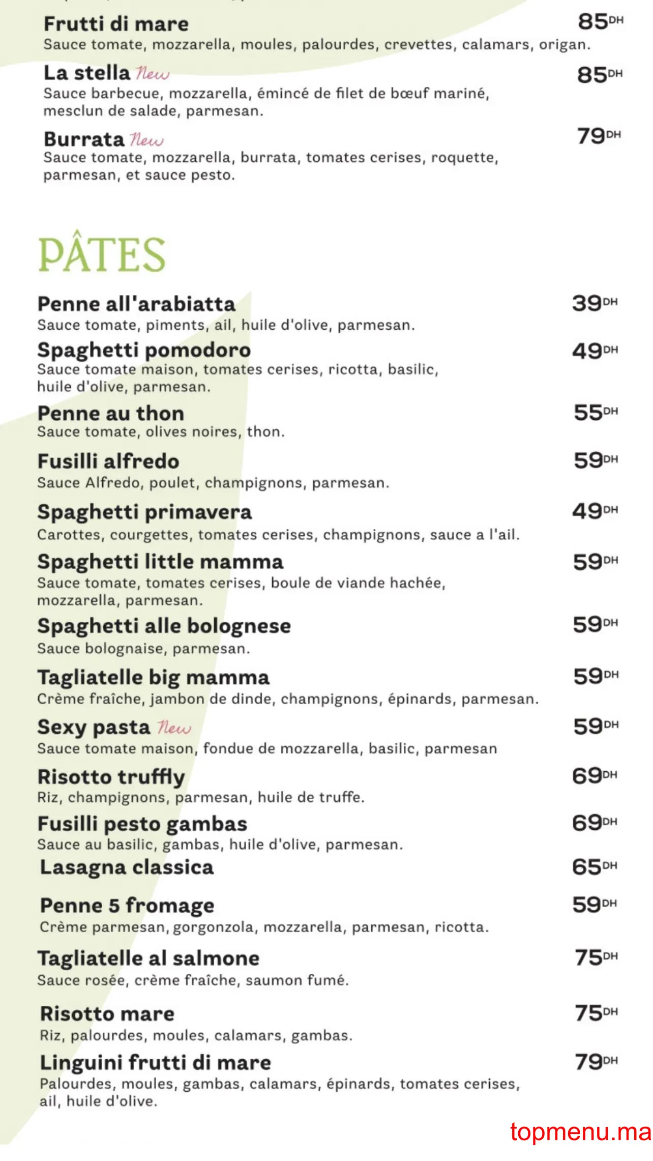 Little Mamma Abdelmoumen menu page 3