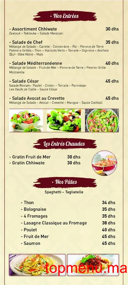 Riad Chhiwat menu page 3