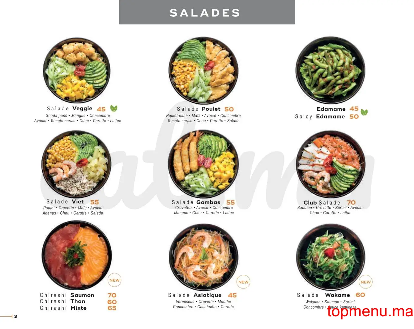 Sushiclub Vélodrome menu page 3