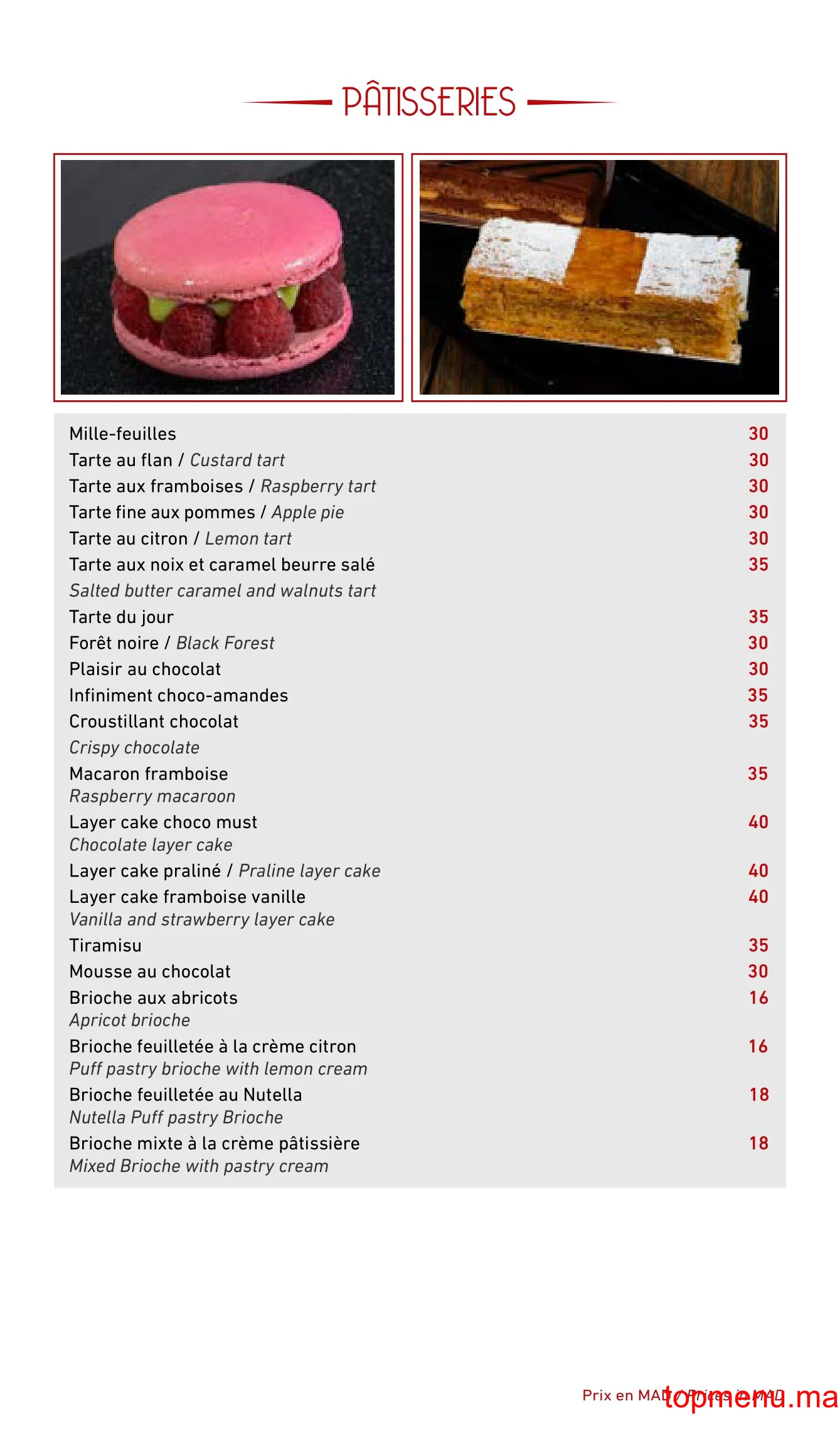 La Table Du Marché Casa Anfa menu page 10