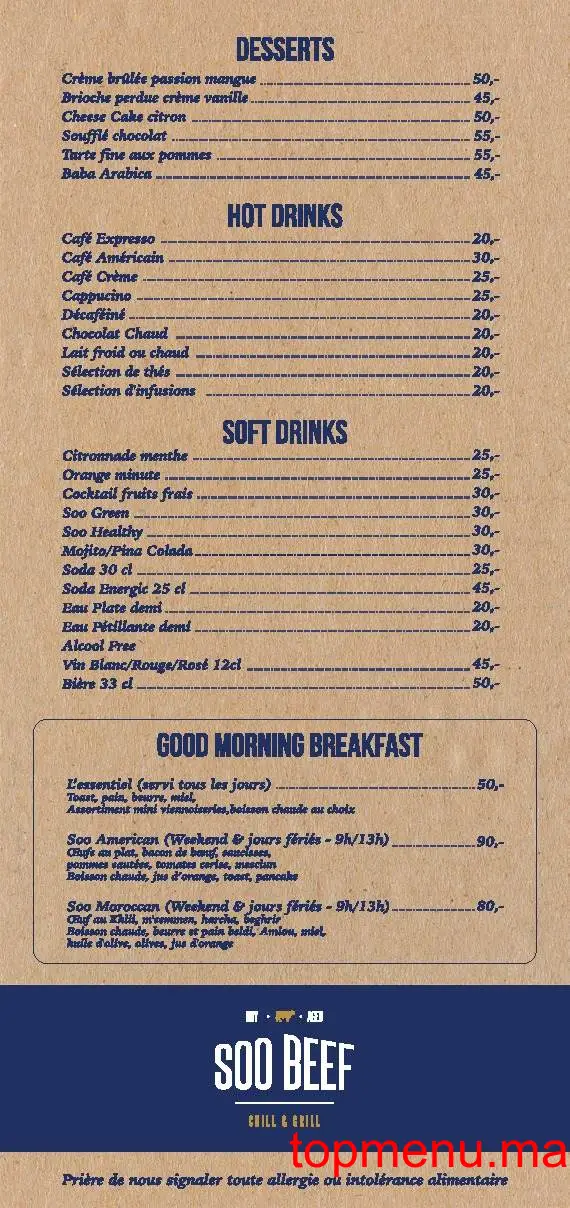 Soo Beef menu page 2