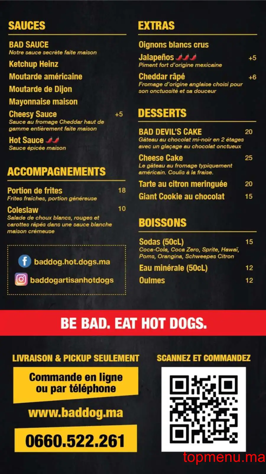 Bad Dog menu page 2