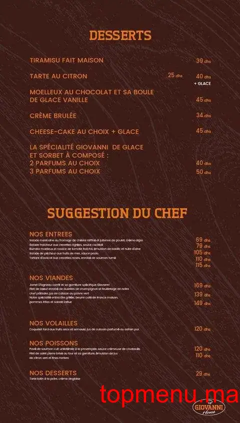 Giovanni House menu page 6