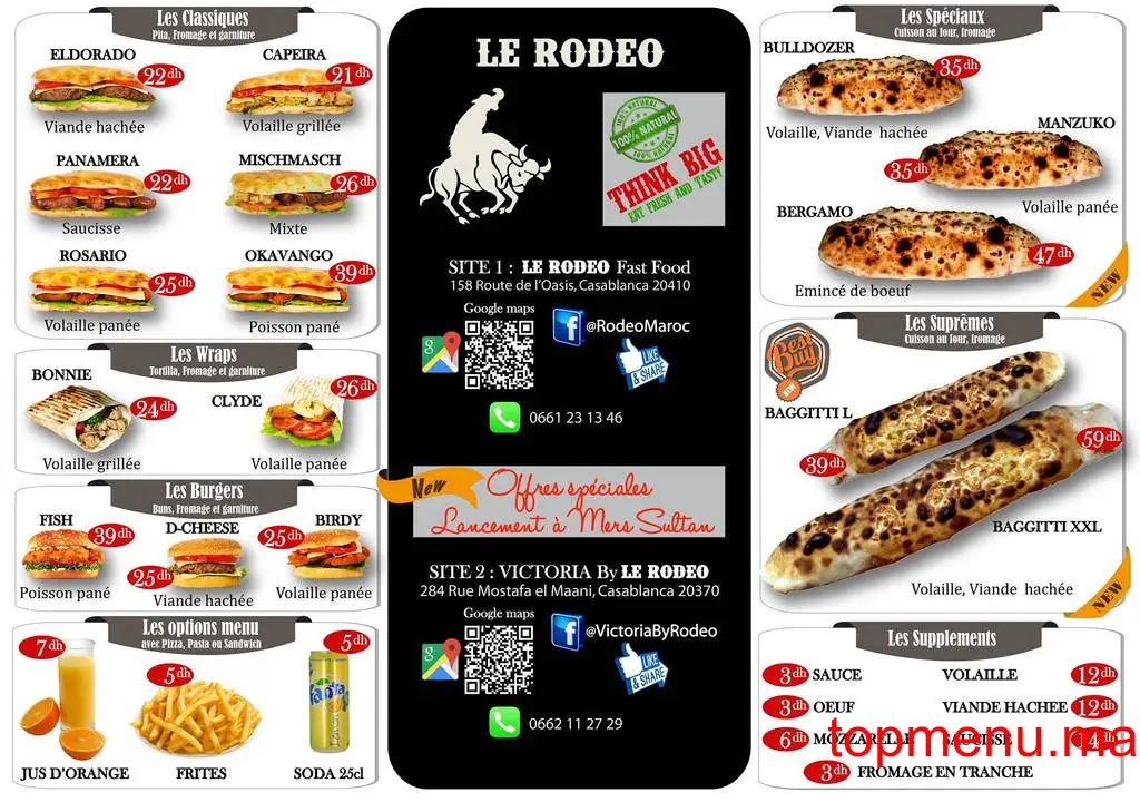 Le Rodeo menu page 1