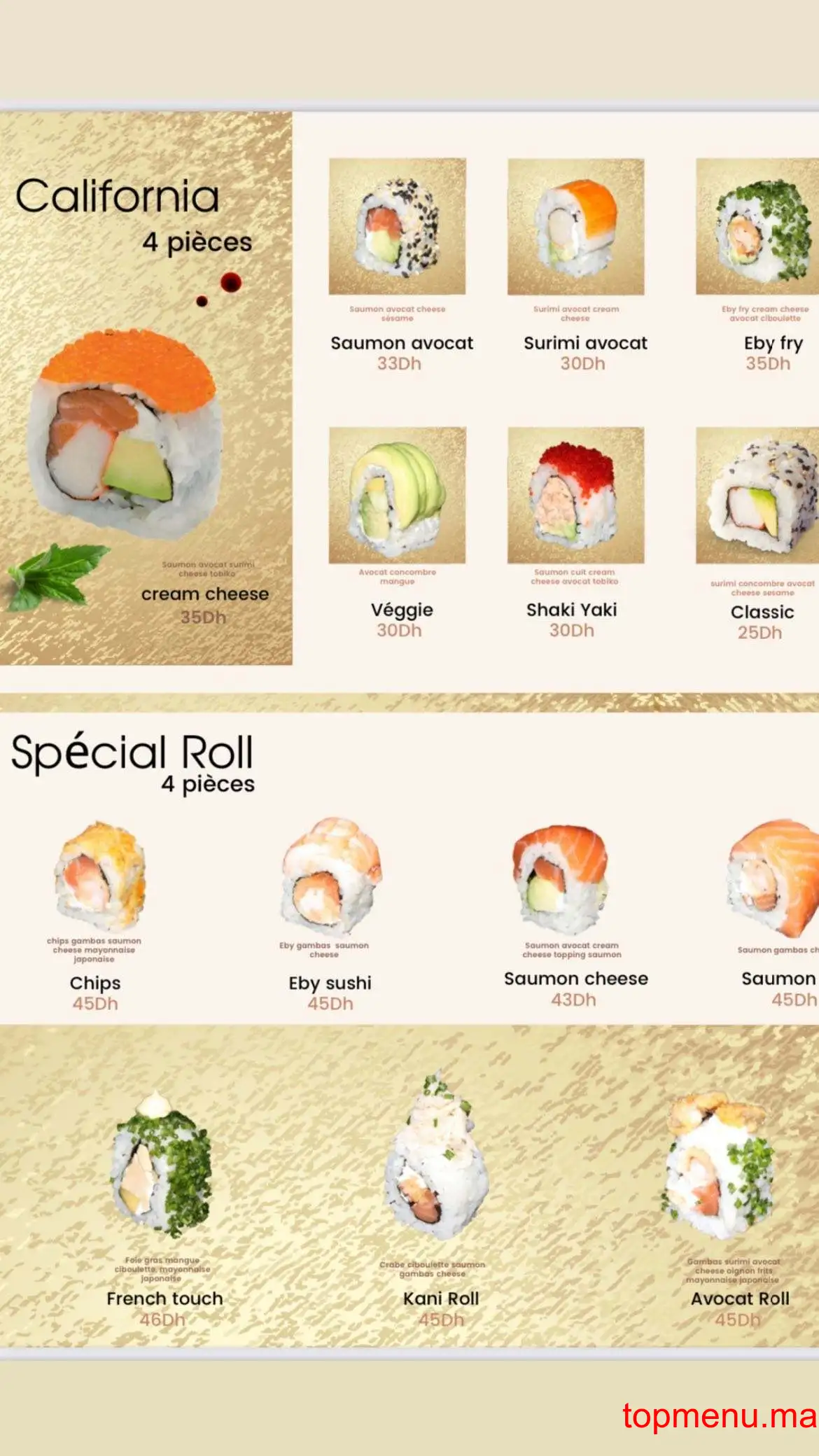 Ksushi menu page 2