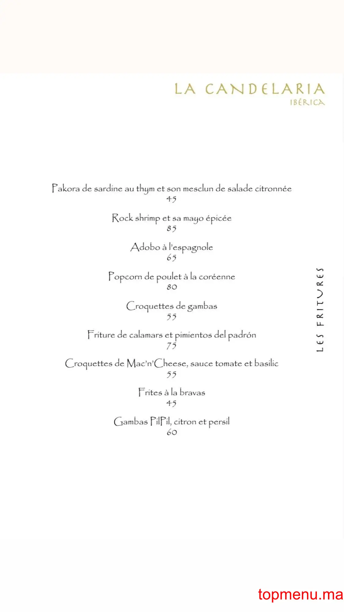 La Candelaria menu page 2