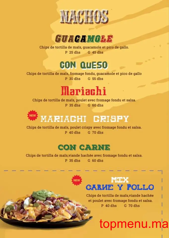 Cantina Mariachi menu page 9