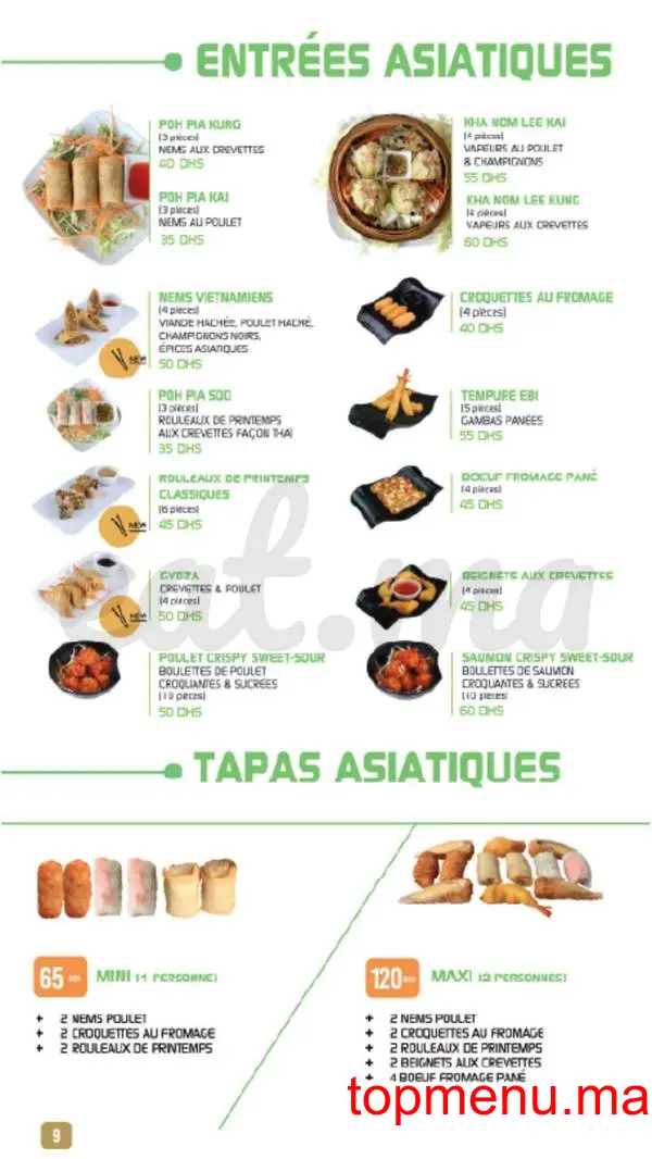 Shiru – Sushis – Thaï & Woks menu page 8