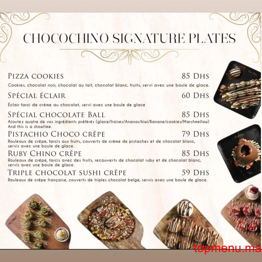 Choco Chino menu page 1