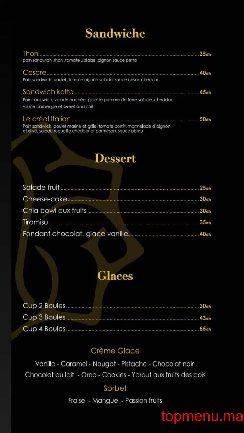 La Créole menu page 3