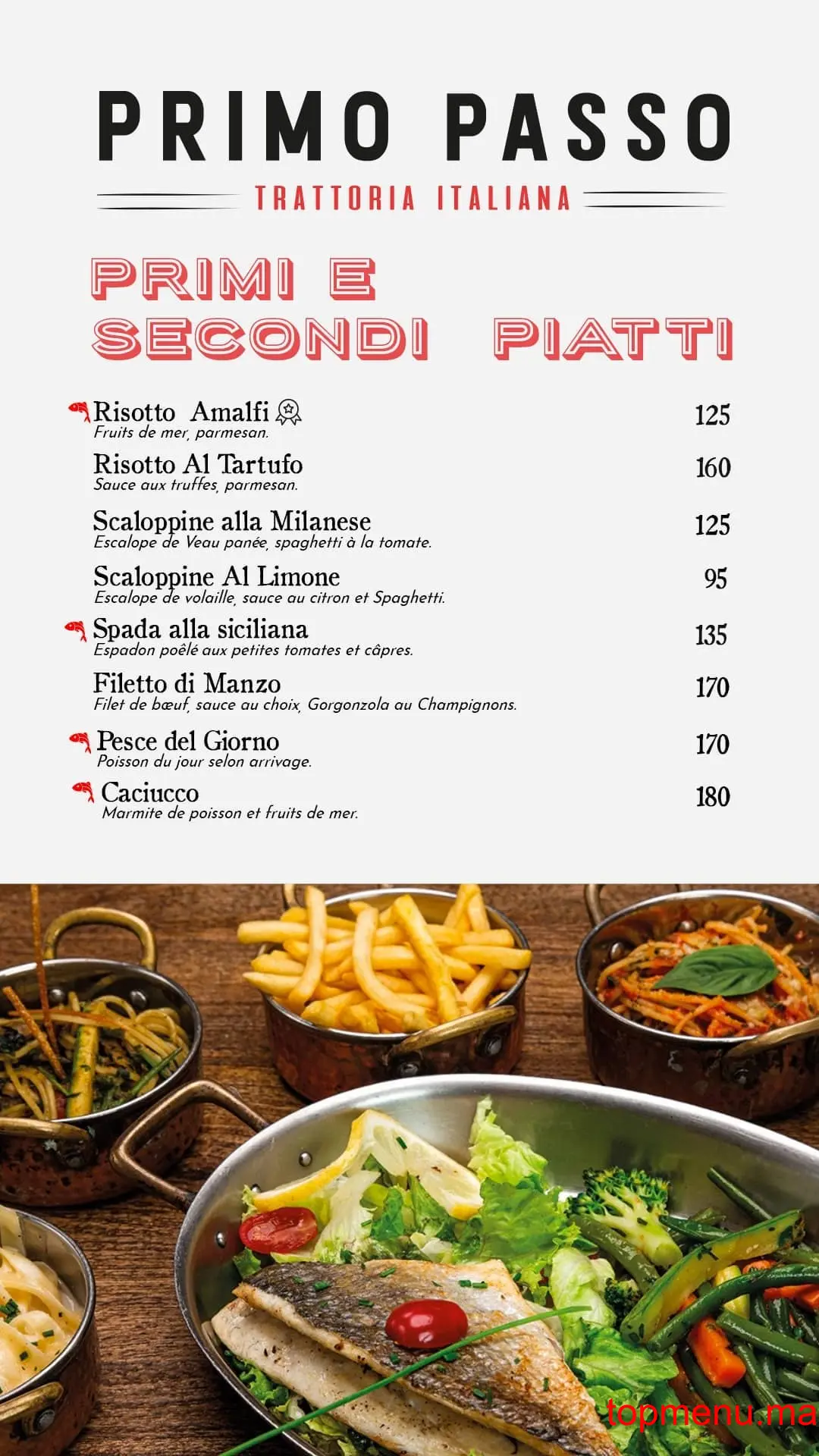 Primo Passo Californie menu page 5