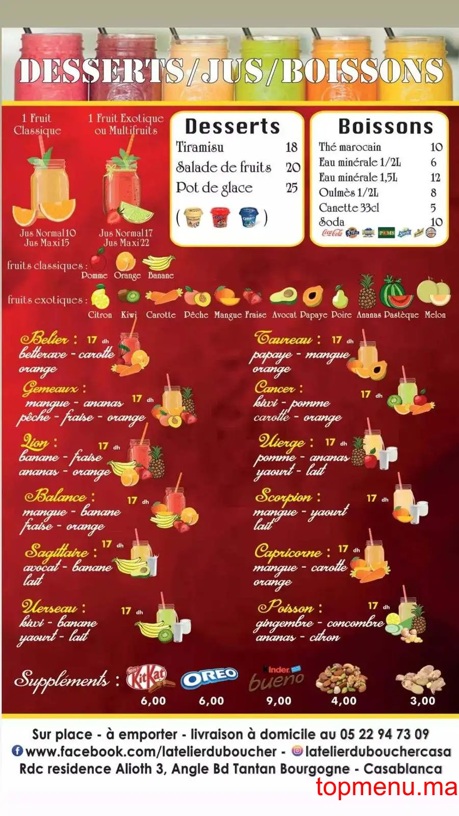 L’Atelier du Boucher menu page 6