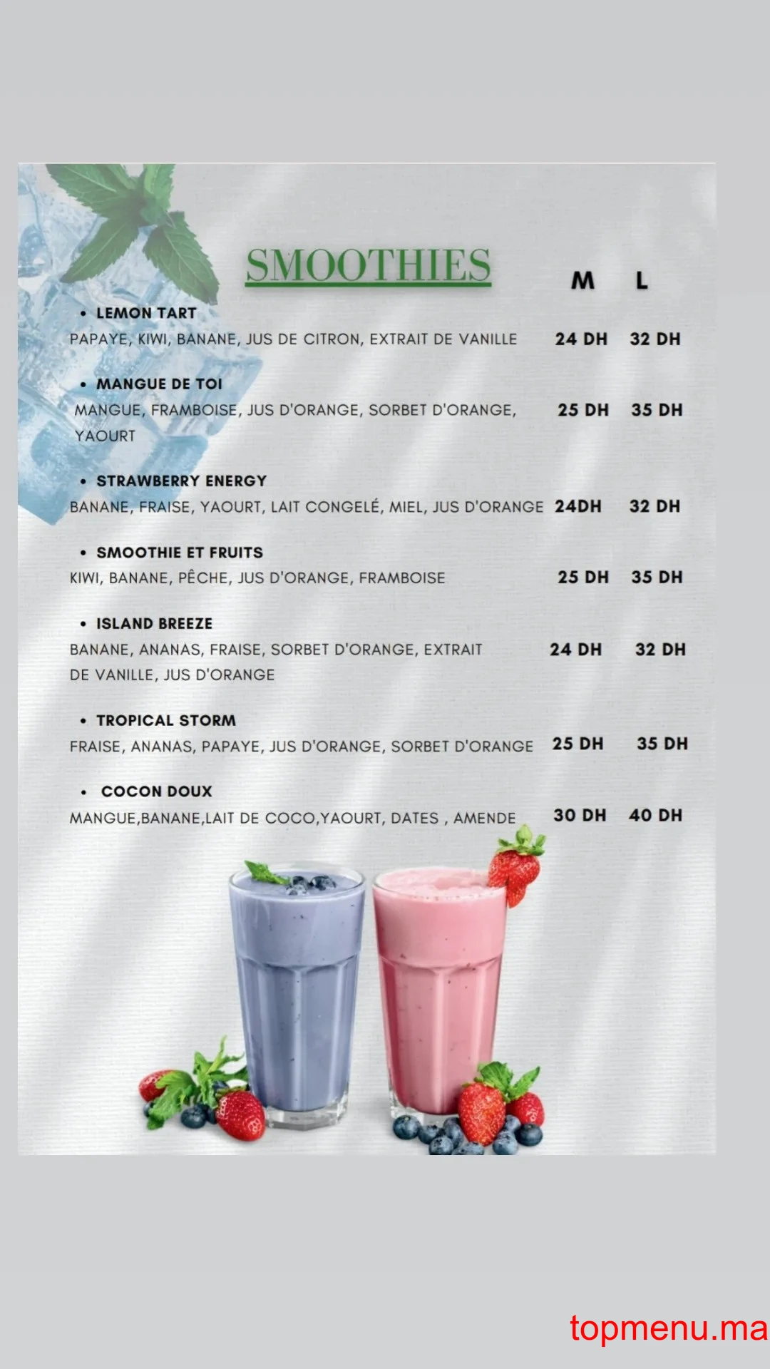 Natural Juice Ghandi menu page 5