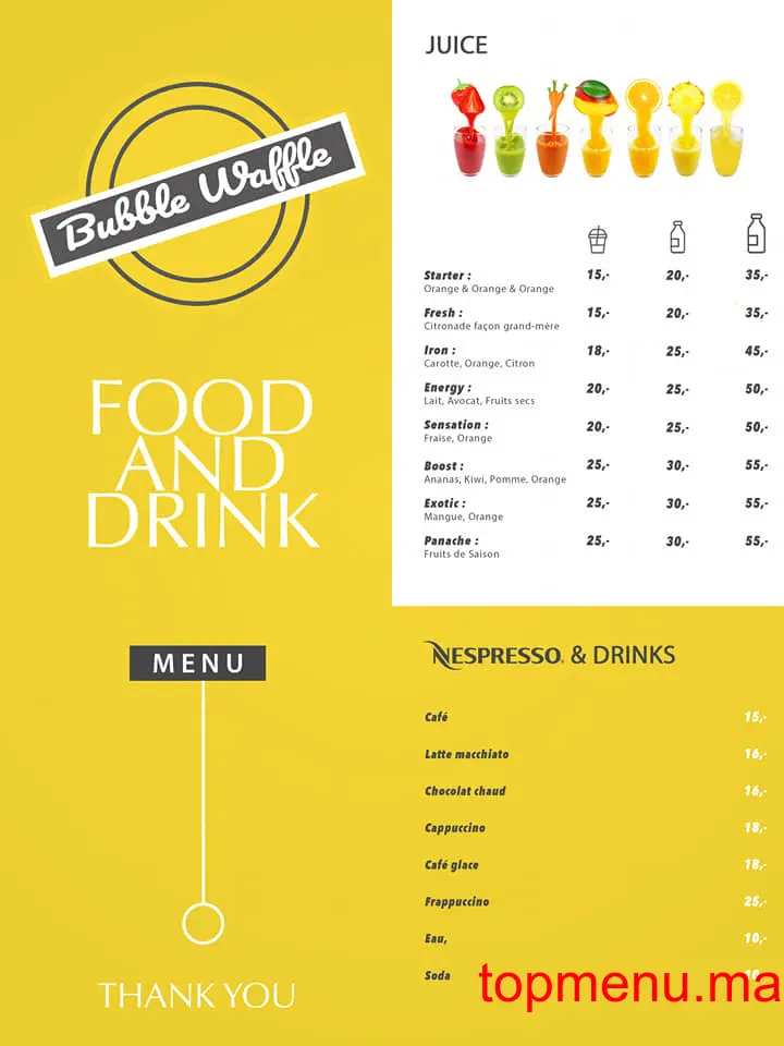 Bubble Waffle 2 Mars menu page 2